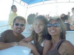 Steve Barrow with his wife & daughter on a Dinner Cruise in Cabo San Lucas, Mexico - Business from home work