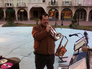James L Paris playing his trumpet - Facebook, MySpace, Blogspot, Twitter